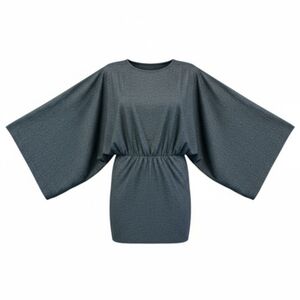 Riller & Fount Gray Mini Dress, Batwing Fitted On Hips, Top Blouses Over Sz 0